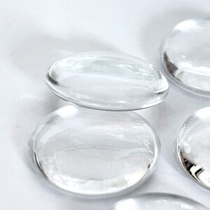 $1 Add-On Crystal Clear Round Domed Cabochons 20mm (6pc)